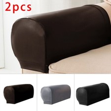 PU Leather Sofa Armrest Cover 2 Pcs For Couch Chair Protector Elastic Waterproof