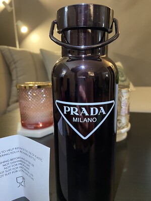 PRADA Beauty Stainless Steel Water Bottle 16.9 oz. 500ml Black NEW