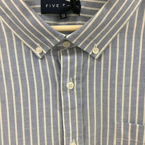 NEW Mens 3XL FIVE FOUR Valmont Dress Shirt Blue Striped XXL -SUPERB- 8c - Picture 6 of 7
