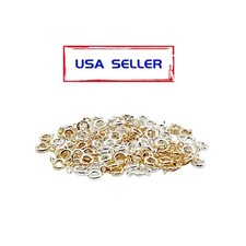 10 Pcs Round Spring Ring Clasps With Open Loop Plated Brass Metal Jewelry DIY