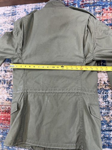 Vtg Military Coat Man's Field W/Hood M65 Cotton Sateen OG 107 Reg. X-Small XS - Picture 12 of 16