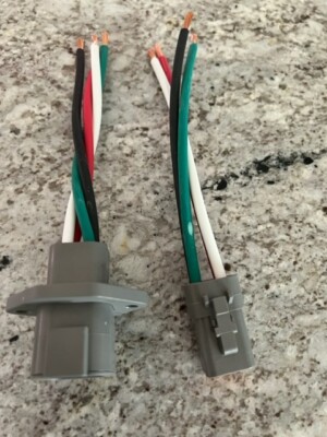 10 AWG Gray Assembled Flanged Deutsch DTP  4 Pin waterproof connector 6'' wire