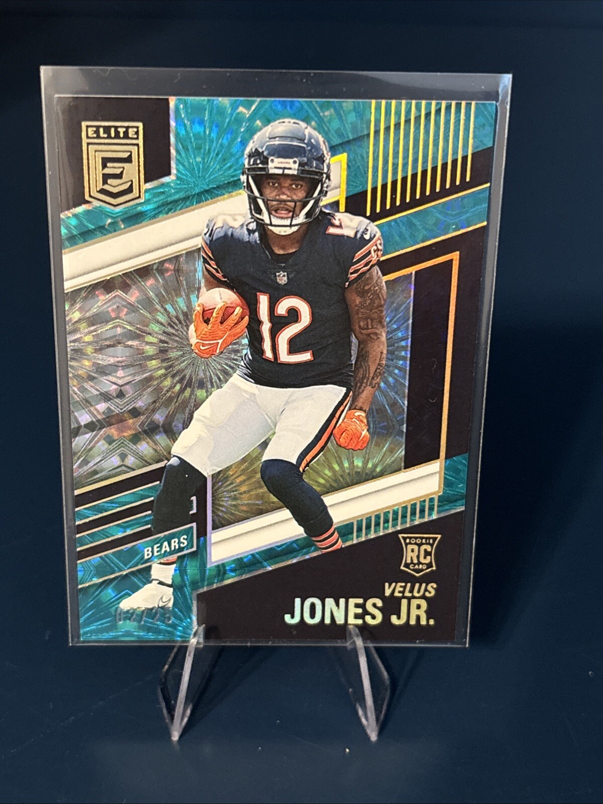 NUMBERED/25!! Velus Jones Jr 2022 Donruss Elite Rookies Teal #157 Rookie RC