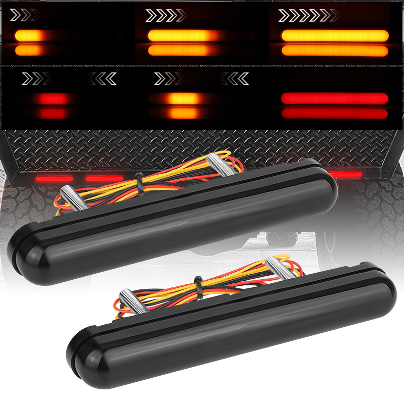 2Pcs Round Red/Amber Submersible LED Trailer Tail Lights Kit, Brake Li - Foto 9