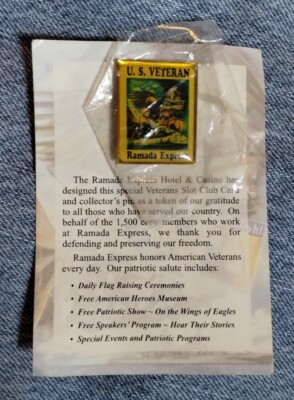 Vintage U.S. Veteran Ramada Express Lapel Hat Lapel Pin NOS