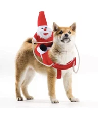 Chnaivy Christmas Funny Dog Costume Christmas Santa Claus Costume Riding ...