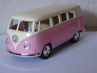 Vw Bus T1 Oldtimer Rosa Modelauto Ca.13,5Cm 1:32 RüCkzugmotor
