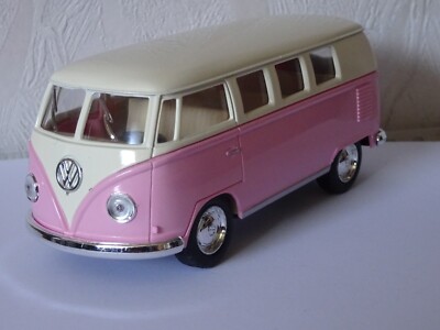 VW Bus T1  Oldtimer rosa Modelauto ca.13,5cm 1:32 Rückzugmotor
