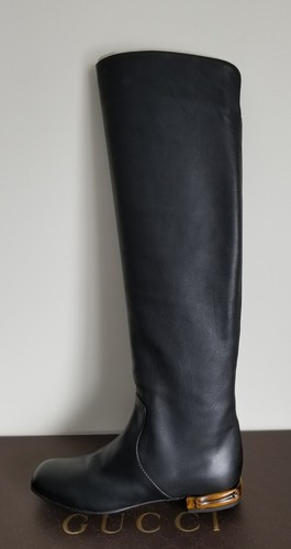 GUCCI LUCILLE ICONIC OTK BAMBOO HEEL TALL FLAT BOOTS EU 38.5 39.5 I LOVE SHOES - Picture 4 of 8