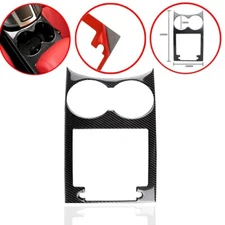 Real Carbon Fiber Console Cup Holder Panel trim Overlay Cover Fits 15-25 Macan