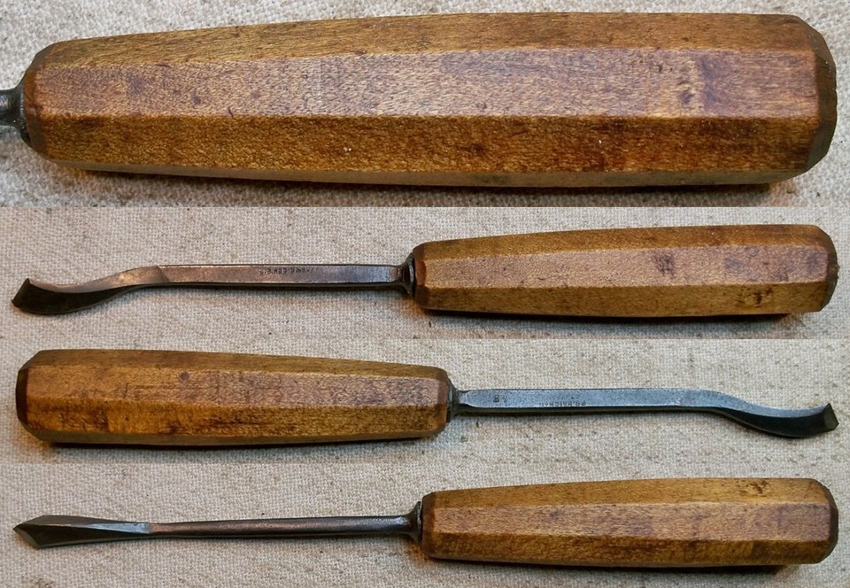 J B Addis & Sons No 43 5/16 Inch Bent Spoon V-Gouge Carving Tool Good ...