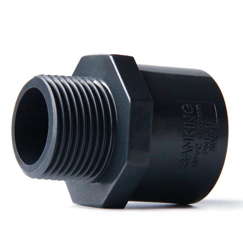 PVC Threaded Pipe Fittings Connector BSP Male Adapter Dark Gray Various Sizes eBay