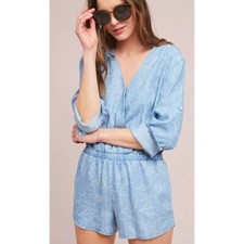 anthropologie Cloth  Stone Chambray Romper size small