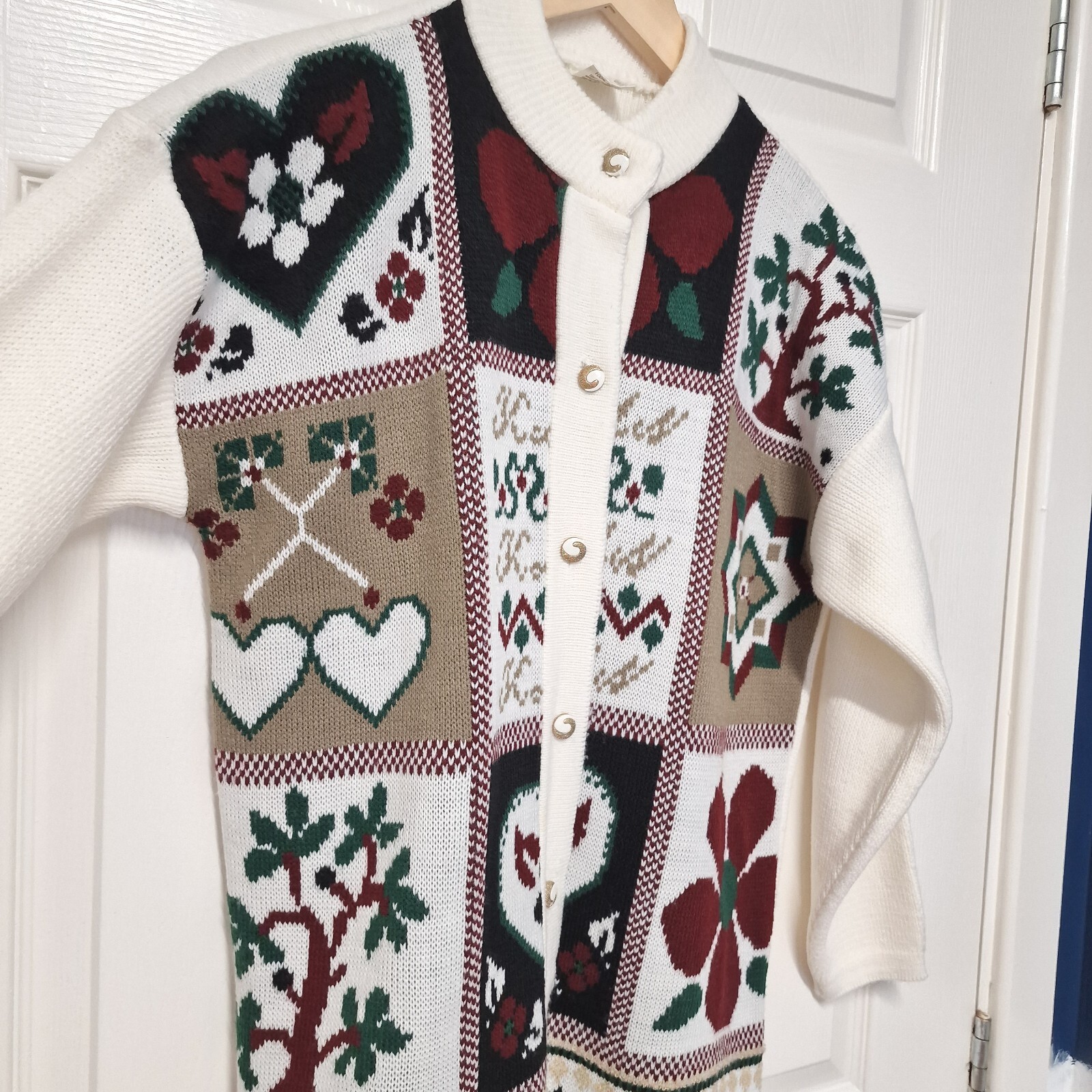 Vtg Basic Collection Xmas Nordic Patchwork Cardig… - image 12