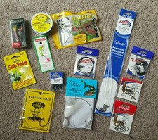 Fishing lot #2416, 13 pc., Eagle Claw hooks, Sea Striker, Mr. Crappie, Calcutta