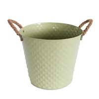 Pflanztopf Pflanzgefäß Zinktopf Diamond GrüN 22Cm Ø Blumentopf Metall ÜBertopf
