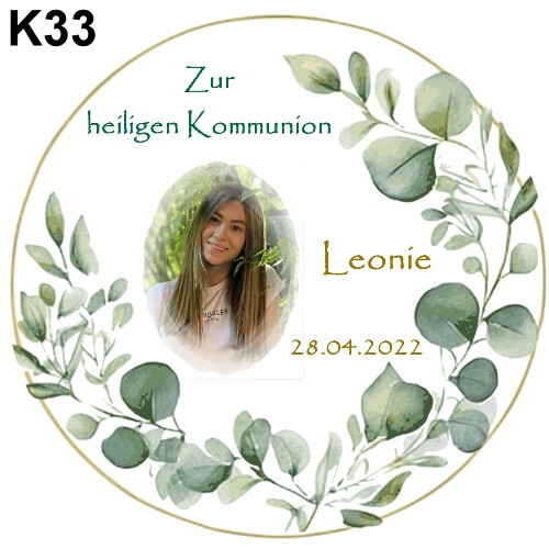 ♥ ESSBARES TORTENFOTO ♥ TORTENAUFLEGER ♥ZUCKER ♥K33 Kommunion Konfirmation Taufe - Bild 7 von 12