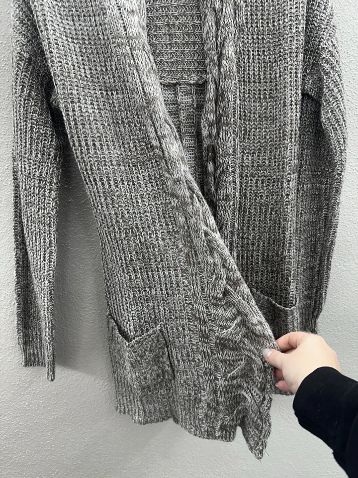 Розовый розовый женский кардиган размер средний коричневый с длинным рукавом открытый передний - Изображение 3 из 4