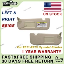 Pair Beige Side Sun Visor for 2011-2015 Hyundai Elantra 852103X000TX