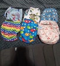 One Size Reusable Cloth Diaper And Bamboo Inserts Bundle