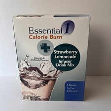 1 Box Essential Calorie Burn Strawberry Lemonade Caffeinated Infuser Drink Mix