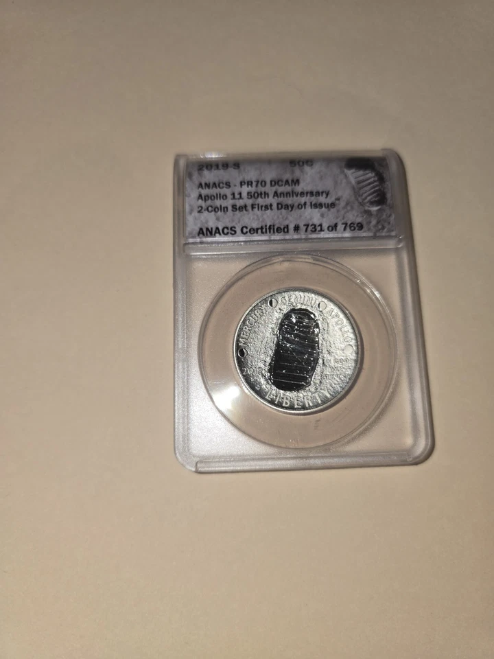 2019-S Apollo 11 50th Anniversary Proof Half Dollar - PR70 - Image 2 of 4