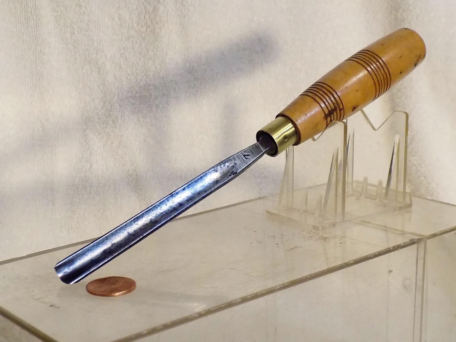 Sheffield Steel Wood Carving Gouge Chisel 7 Sweep 7/16" Cut 8.75" Long