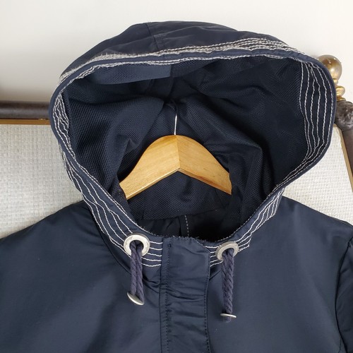 EDDIE BAUER Size XL Womens Full Zip Hooded Fireman Clasp Jacket Coat Blue EB - Picture 5 of 16