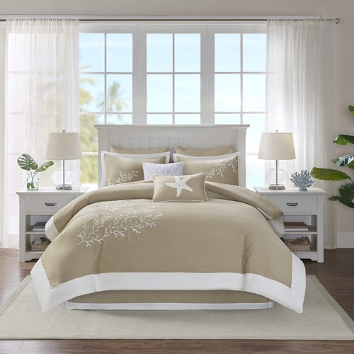 $400 Harbor House Cotton Comforter Set-Coastal Oceanic Sealife Design King 6 PC - 第 1/9 張圖片