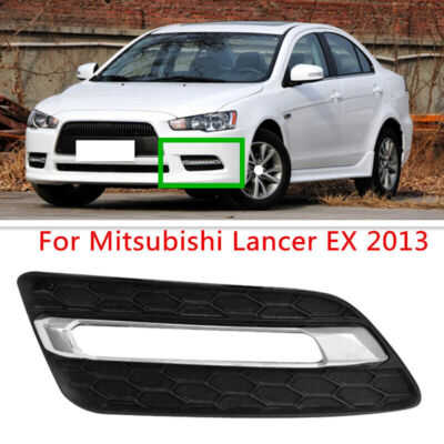 Left Side Bumper Fog Lamp Cover Bezel W/Chrome Fit For Mitsubishi Lancer EX 2013