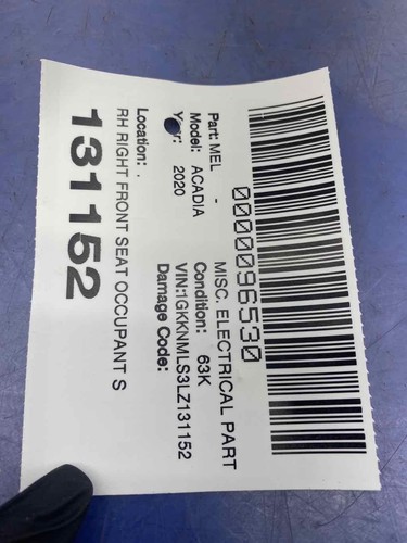 2020 GMC ACADIA OEM RIGHT FRONT SEAT OCCUPANT SENSOR 84731581 - Picture 13 of 13