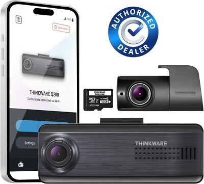 THINKWARE Q200 2CH Dash Cam Front Rear 2K Car Dashboard Camera, WiFi, GPS (32GB)