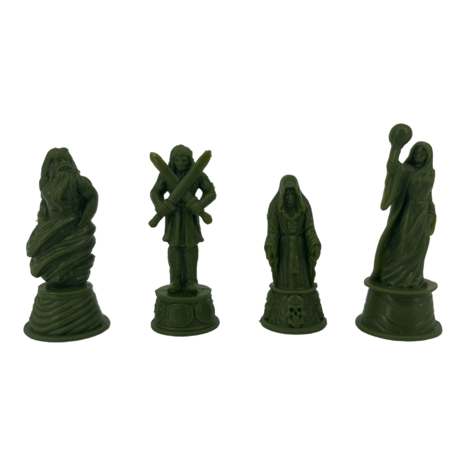 Replacement Green Celtic God Figures Risk GodStorm Parts 4 Piece Lot Avalon Hill