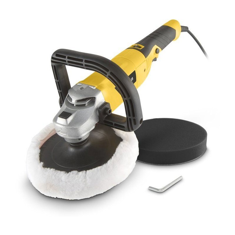 Polisseuse d'angle Powerplus 1200W de 180mm avec 3 pads de ponçage