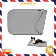 Waterproof Dog Bed Cover Canvas Washable Dog Crate Pad Replacement 40x27x4" Gray