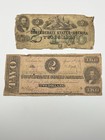 $2 Dollar Confederate States Of America Lot Of 2 Bills 1862 And 1863 — photo 1