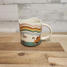 Disney Parks The Lion King Stoneware 14 oz Mug Cup Pastel Wavy Rim Mufasa Pumbaa