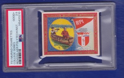 1910 T51 Murad Cigarettes College RENSSELAER POLYTECH INSTITUTE Canoeing PSA 2.5