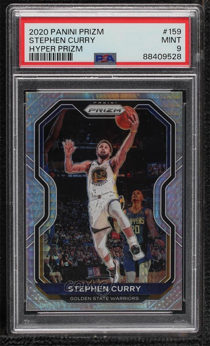 2020-21 Panini Prizm Hyper Prizm Stephen Curry #159 PSA 9 MINT 14t3