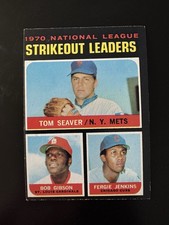 1971 Topps Baseball-Strikeout Leaders Tom Seaver, Bob Gibson, Fergie Jenkins #72