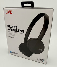 JVC FLATS WIRELESS HA-S23W Bluetooth Headphones 17-Hour Battery Remote Mic Black