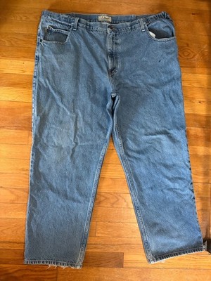 LL Bean Mens Blue Denim Jeans Comfort Waist Size 42x30 Cotton 0GGS9 Preppy