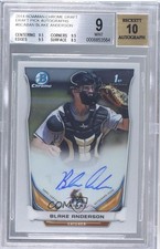 2014 Bowman Draft Chrome Pick Blake Anderson #BCA-BAN BGS 9 MINT Auto 0t3