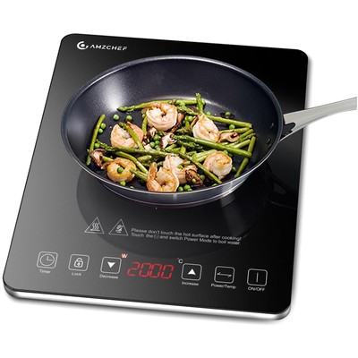 Induktionskochfeld, Kochplatte, Induktion, Kochgerät, 2000W, Touch, Timer, Si...