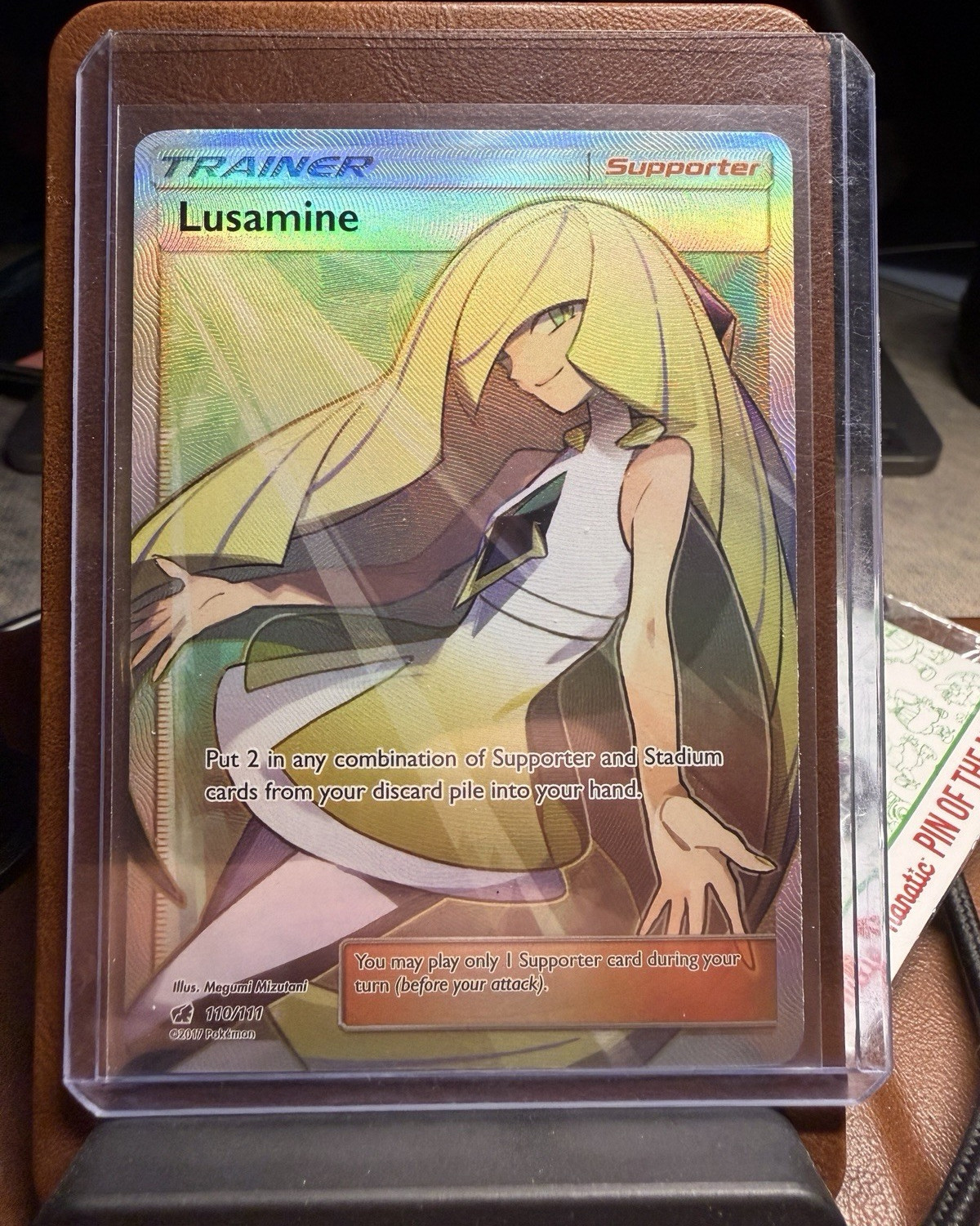 Pokemon TCG Lusamine 110/111 SM Crimson Invasion Full Art Holo