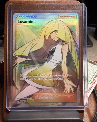 Pokemon TCG Lusamine 110/111 SM Crimson Invasion Full Art Holo