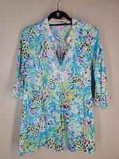 Lilli Pulitzer Large New Sarasota Cotton Tunic Sea Soiree