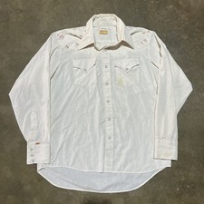 Vintage 60s Ely Plains White Floral Western Pearl Snap Shirt 1960s True Vintage