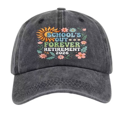 Funny School's Out Forever 2026 Retirement Teacher Adjustable Baseball Cap