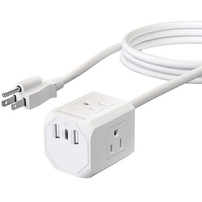 Hypergear 15706 Cube 6-Outlet Power Strip 5ft Cord White